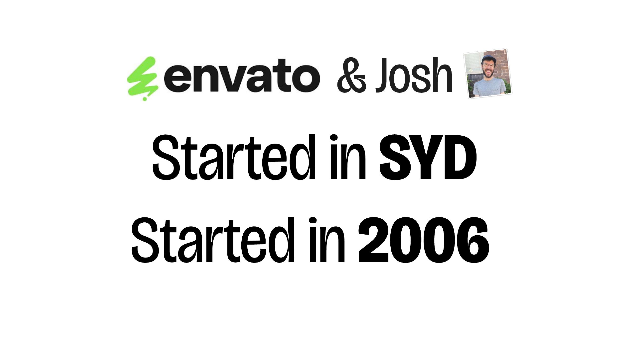 Slide 04 — Envato started 2006 — my ~20-year design career