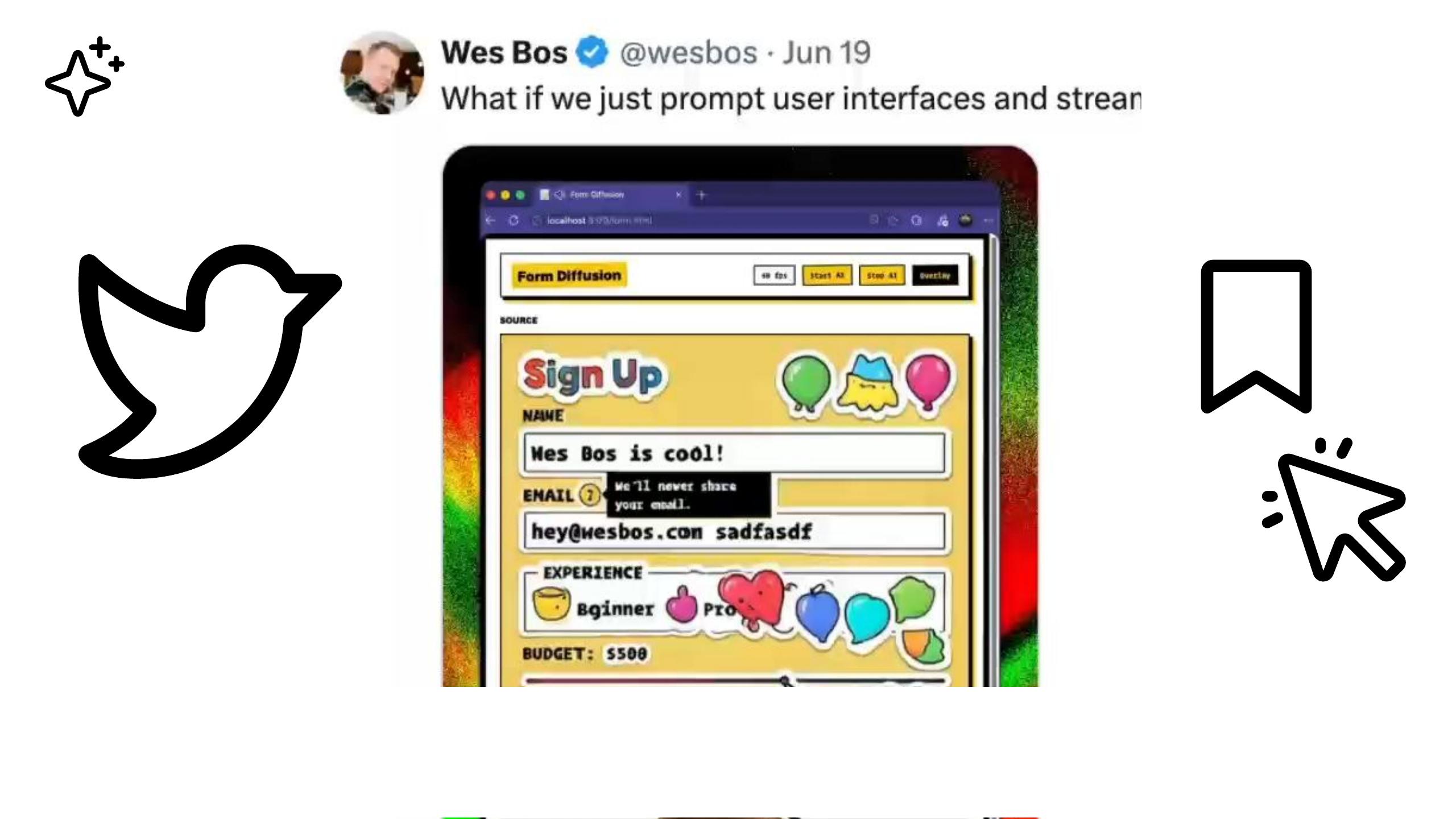 Slide 17 — AI ideas from Twitter pile up as bookmarks