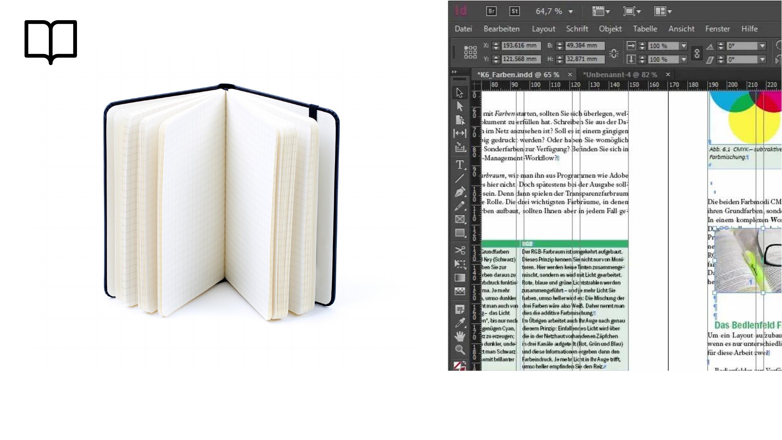 Slide 29 — InDesign: combining text + images into magazine spreads