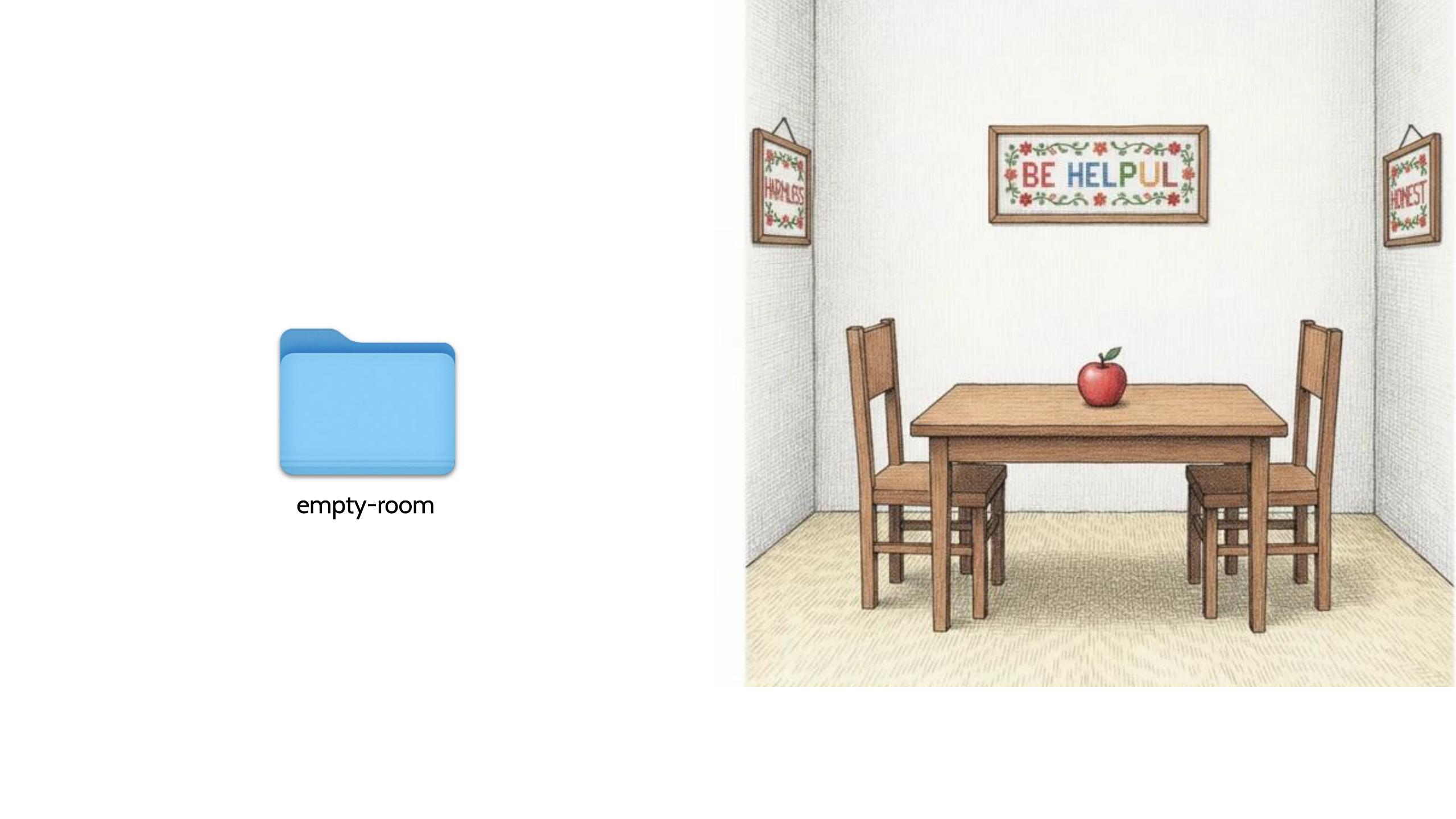 Slide 32 — "empty-room" — choosing an empty workspace folder