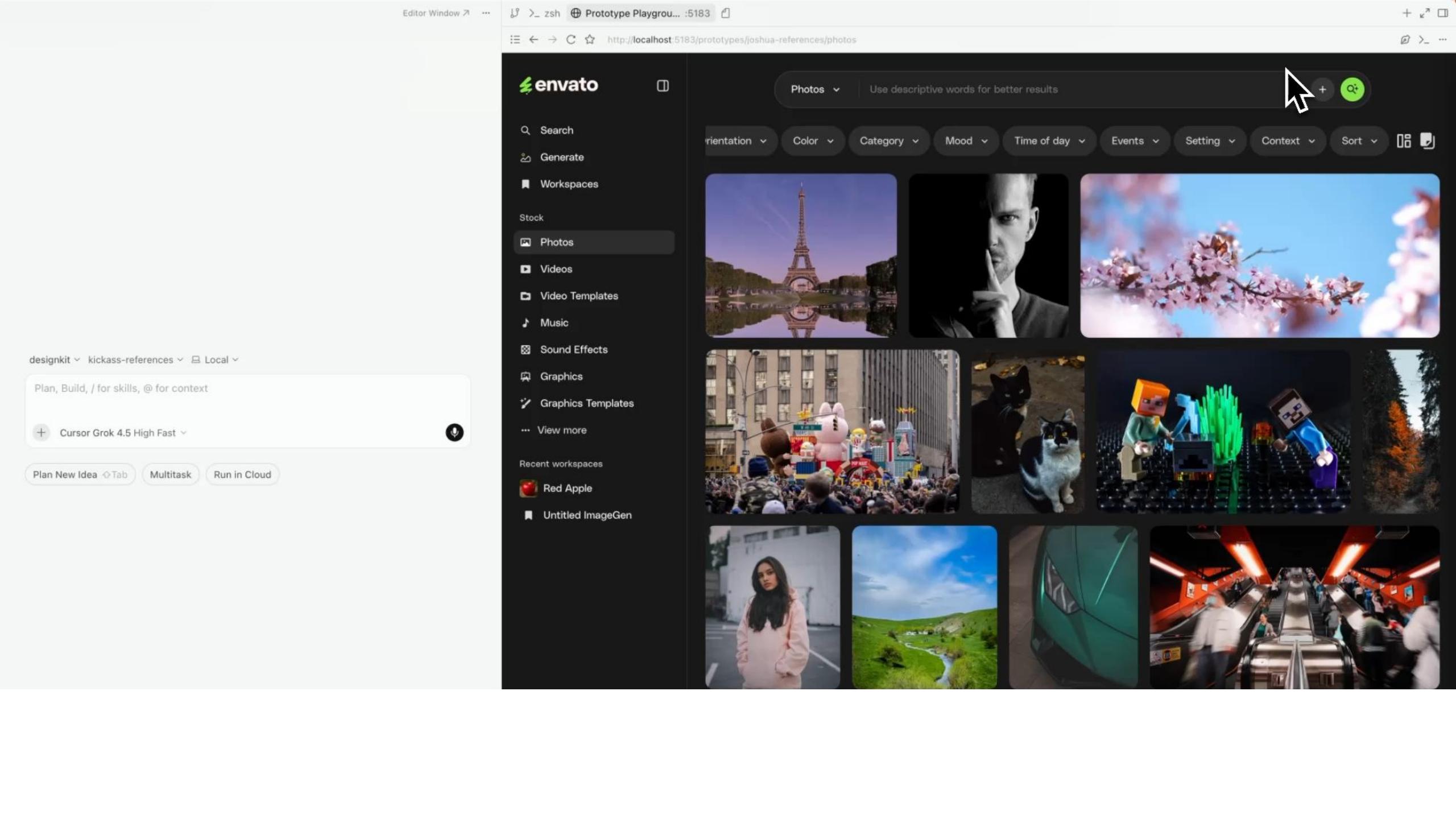 Slide 37 — Refining in Cursor's design mode (point, click, voice)