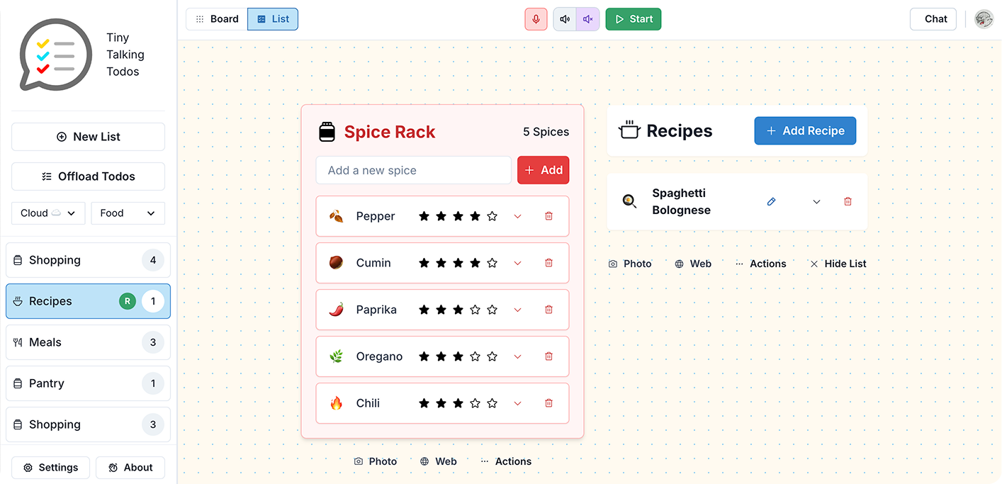 Spice rack management